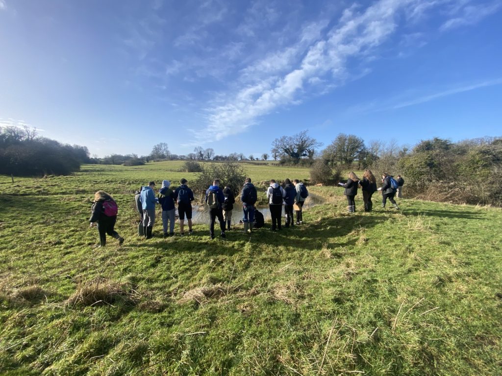 GITEP geography trainee teachers support GCSE students on a field trip